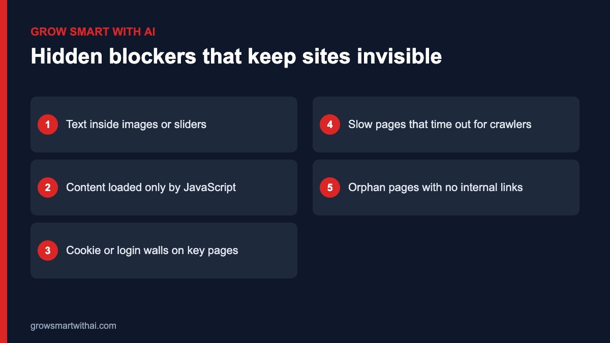 Hidden technical blockers that stop AI crawlers reading a website
