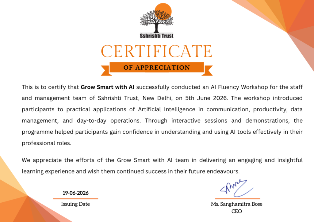 Certificate of Appreciation