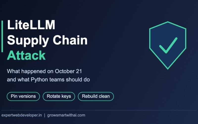 Shield icon with the title: LiteLLM supply chain attack
