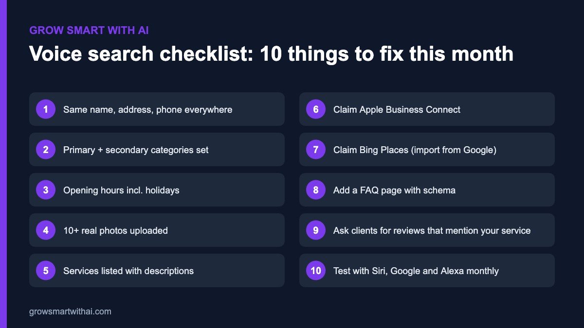 Voice search checklist for Indian businesses — ten fixes