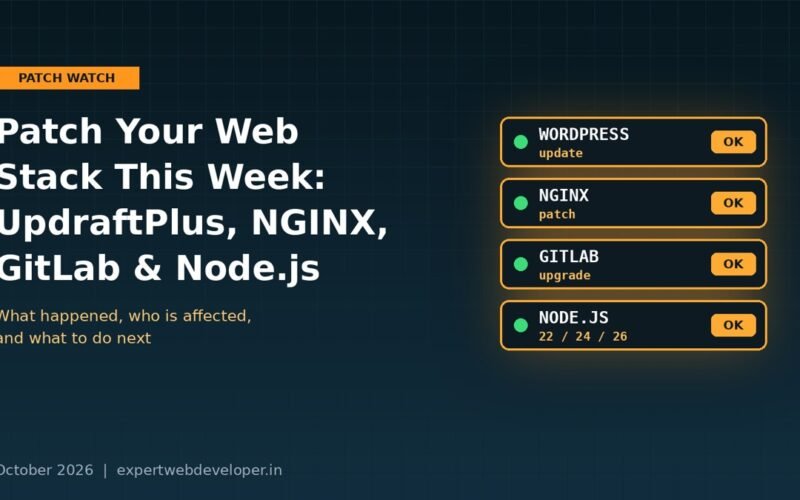 Web stack security patches this week: UpdraftPlus, NGINX, GitLab and Node.js